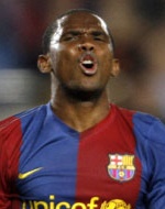 Samuel Eto'o sahistas v&otilde;rku lausa kolmel korral. Foto: Internet