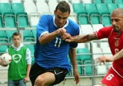 Sergei Zenjov sai oma viiendas koondisemängus kirja teise värava. Foto: Catherine Kõrtsmik (arhiiv)