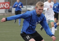 17-aastane Joonas Tamm l&otilde;i U-19 koondise eest v&auml;rava. Foto: Catherine K&otilde;rtsmik (arhiiv)