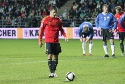 David Villa sai ka t&auml;na penaltit l&uuml;&uuml;a. Foto: Siim Semiskar/ERR Sport 