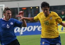 Kaka m&auml;ngus Eesti vastu. Foto: Timo Kikas