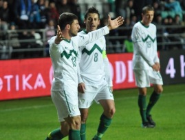 Kõik Eesti fännid hoiavad teisipäeval pöialt Sloveeniale. Foto: Märt Vassiljev