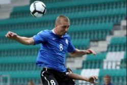 Vjatšeslav Zahovaiko Eesti koondise särgis. Foto: Catherine Kõrtsmik