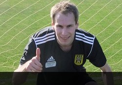 Alo Dupikov Egersundi särgis. Foto: eikfotball.no