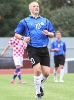 Henrik Ojamaa Horvaatia vastu - aasta oli siis 2009 ning vanuseklassiks U-19. Foto: Catherine Kõrtsmik
