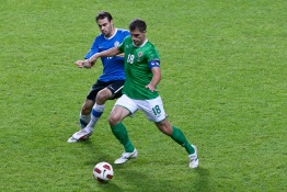 Viimati madistas Zenjov sinises särgis möödunud sügisel põhjaiirlastega. Foto: Hendrik Osula
