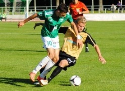 Sarnaselt meistriliigale, kohtuvad Flora ja Levadia ka Esiliigas. Foto: Gertrud Alatare