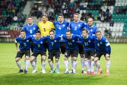 Selline oli Eesti algkoosseis MM-valikmängus Ungari vastu. Foto: Hendrik Osula