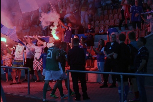 Tartlased tähistasid esimest võitu Levadia üle väärikalt. Foto: Rein Murakas