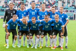 Eesti rivistus Läti vastu. Foto: Gertrud Alatare