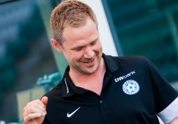 Pehrsson oli mängu eel naerusuine. Foto: Gertrud Alatare