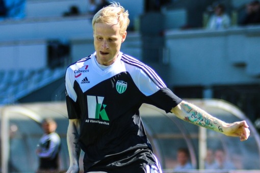 Heiko Tamm tõi oma väravaga Levadiale võidu. Foto: Jana Pipar