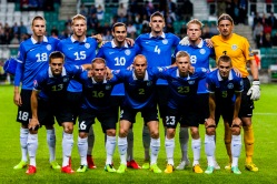 Eesti koondis mänguks Sloveenia vastu. Foto: Gertrud Alatare