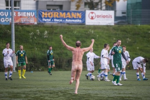 Ajakirjanike mäng, Leedu-Eesti 3:1. Foto: Hendrik Osula