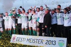Levadia tähistas ka mullu tiitlit. Foto: Regina Rähn