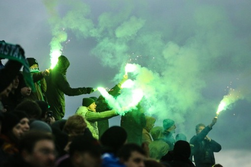 Levadia fännid Narvas. Foto: Jana Pipar