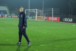 Pehrsson eilsel treeningul. Foto: Kasper Elissaar