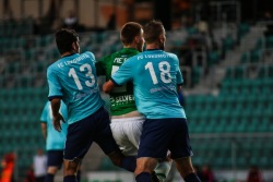 Jõhvi Lokomotivi mehed eelmisel aastal liigamängus FC Flora vastu. Foto: Brit Maria Tael