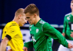 Magnar Vainumäe avas kohtumise skoori iluväravaga. Foto: Gertrud Alatare