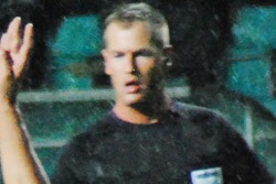 Makkelie U-19 klassi finaali Hispaania ja Kreeka vahel vilistamas. Foto: Gertrud Alatare
