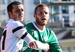 Täna heitles Kaimar Saag (paremal) Esiliigas, aga ei suutnud Levadia duublit võidule aidata. Foto: Brit Maria Tael
