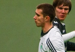 Nikita Koger (valges) virutas kaks väravat Santose võrku. Foto: Gertrud Alatare