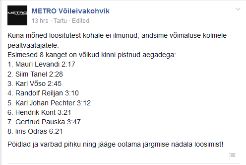 Pechter jäi isegi võiku söömises tabeli teise poolde