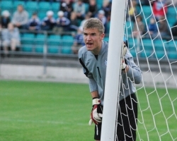 Jüris Sahkur 2009. aastal U-19 koondise väravasuul. Foto: Märt Vassiljev